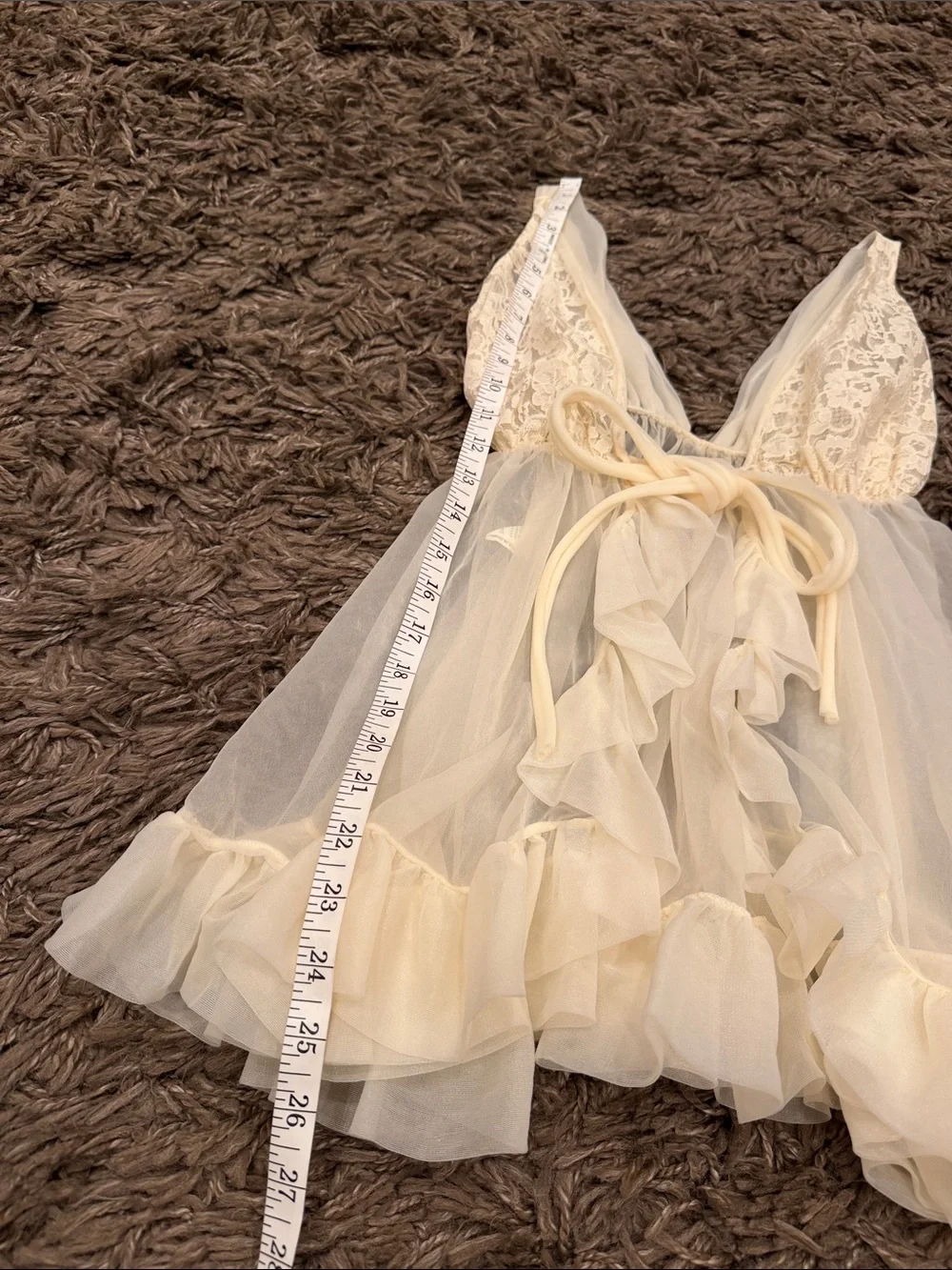 SOLD VINTAGE 70S BABYDOLL NEGLIGEE LINGERIE TOP SMAL - Picture 4 of 9